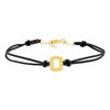Bracelet boucle or recyclé 750 jaune double cordon noir 18cm - vue V1
