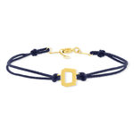 Bracelet boucle or recyclé 750 jaune double cordon marine 18cm - vue 1