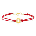 Bracelet boucle or recyclé 750 jaune double cordon rouge 18cm - vue 1