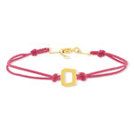 Bracelet boucle or recyclé 750 jaune double cordon rose 18cm - vue 1