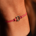 Bracelet boucle or recyclé 750 jaune double cordon rose 18cm - vue porté 1