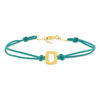 Bracelet boucle or recyclé 750 jaune double cordon vert 18cm - vue V1
