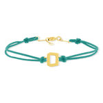 Bracelet boucle or recyclé 750 jaune double cordon vert 18cm - vue 1