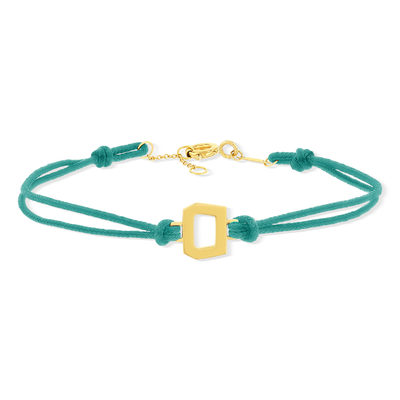 Bracelet boucle or recyclé 750 jaune double cordon vert 18cm