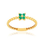 Bague or 375 jaune emeraudes - vue 1