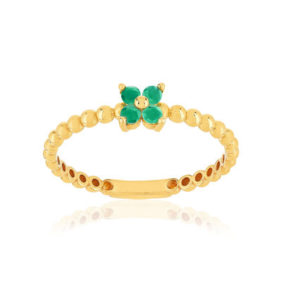 Bague or 375 jaune emeraudes