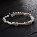 Bracelet perles d'eau douce et argent 925 18.5cm - vue D1