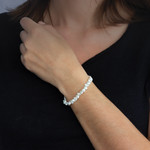 Bracelet perles d'eau douce et argent 925 18.5cm - vue porté 1
