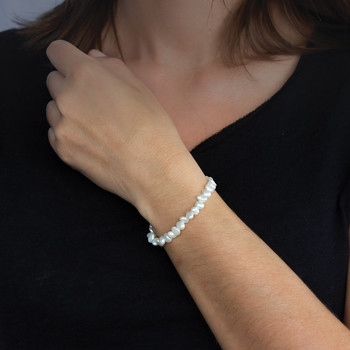 Armband met zoetwaterparels en 925 zilver 18,5 cm