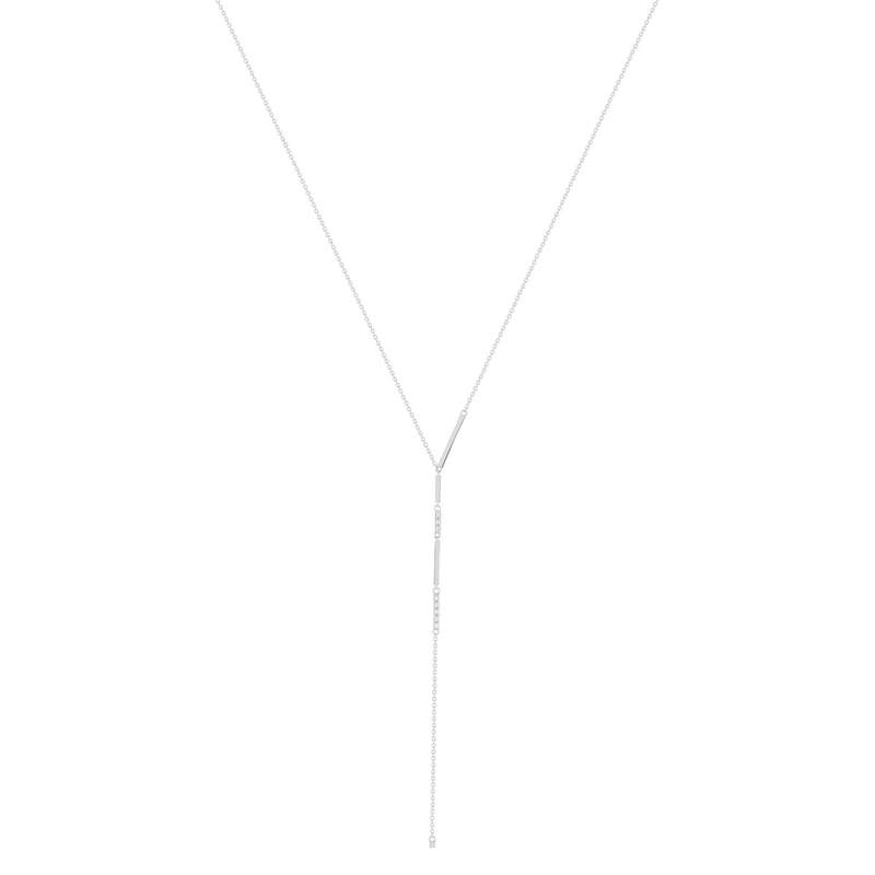 925 sterling silver necklace with zirconia stones, 48 cm - view 1