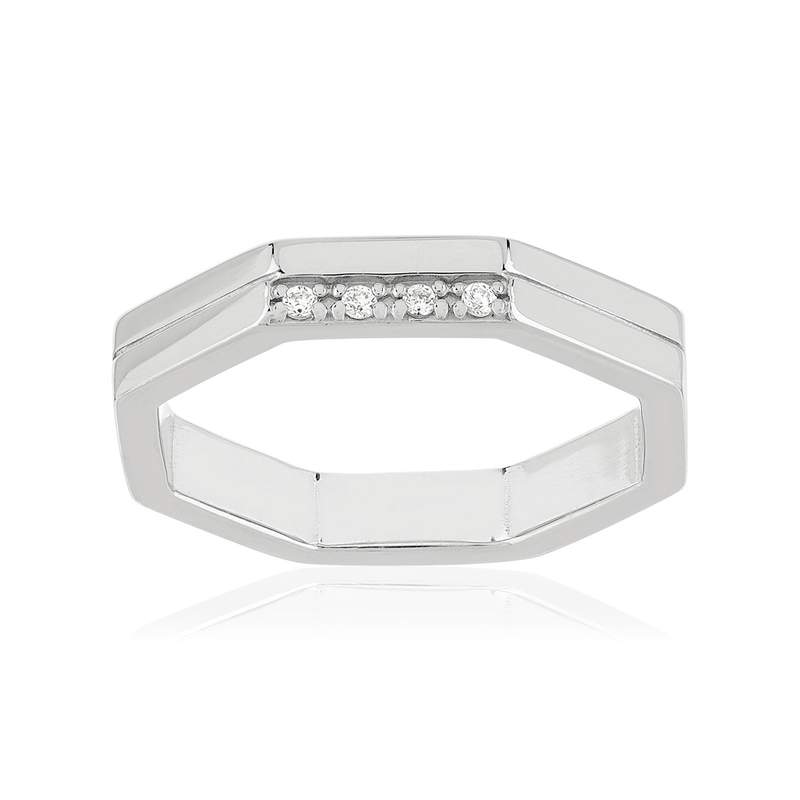 BAGUE argent 925 et zirconias - vue 1