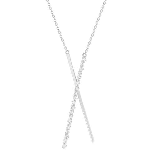 925 silver and zirconia necklace 44cm