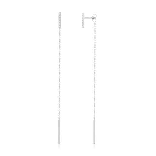 Boucles d'oreilles pendants argent 925 et zirconias