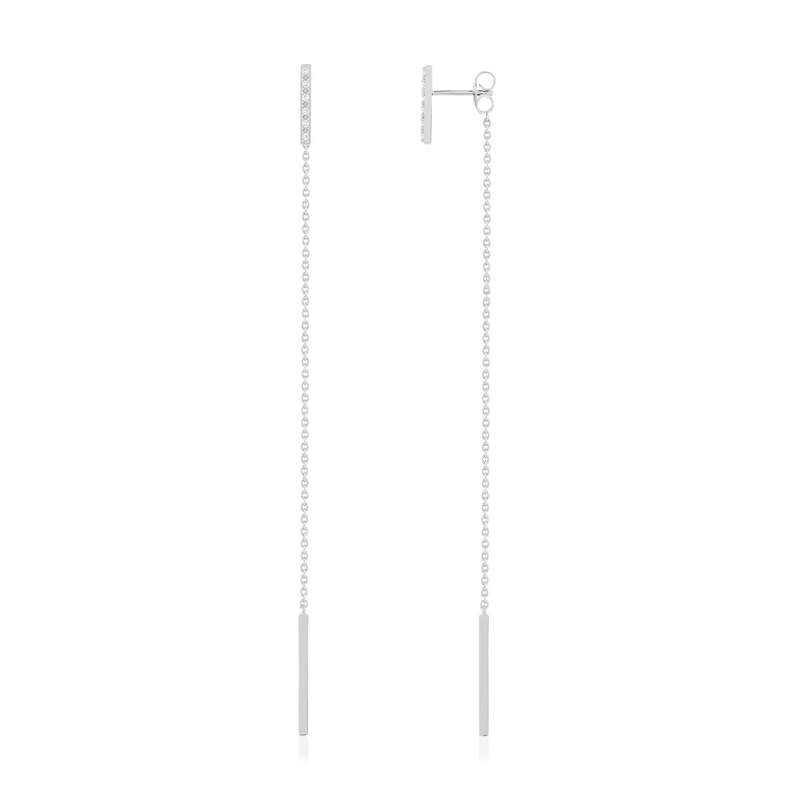925 sterling silver drop earrings with cubic zirconia - view 1