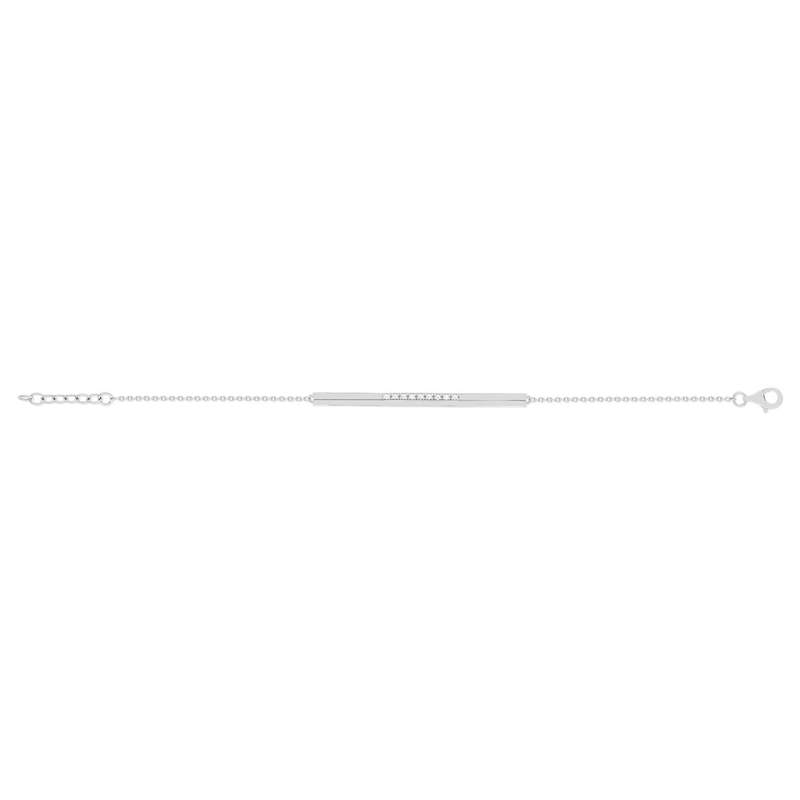Bracelet argent 925 et zirconias 17.5cm - vue 1