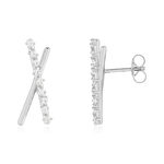 Boucles d'oreilles argent 925 et zirconias - vue 1