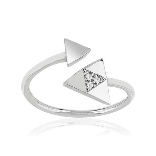 Bague argent 925 et zirconias ouverte