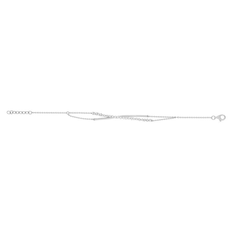 Bracelet argent 925 et zirconias 18.5cm - vue 1