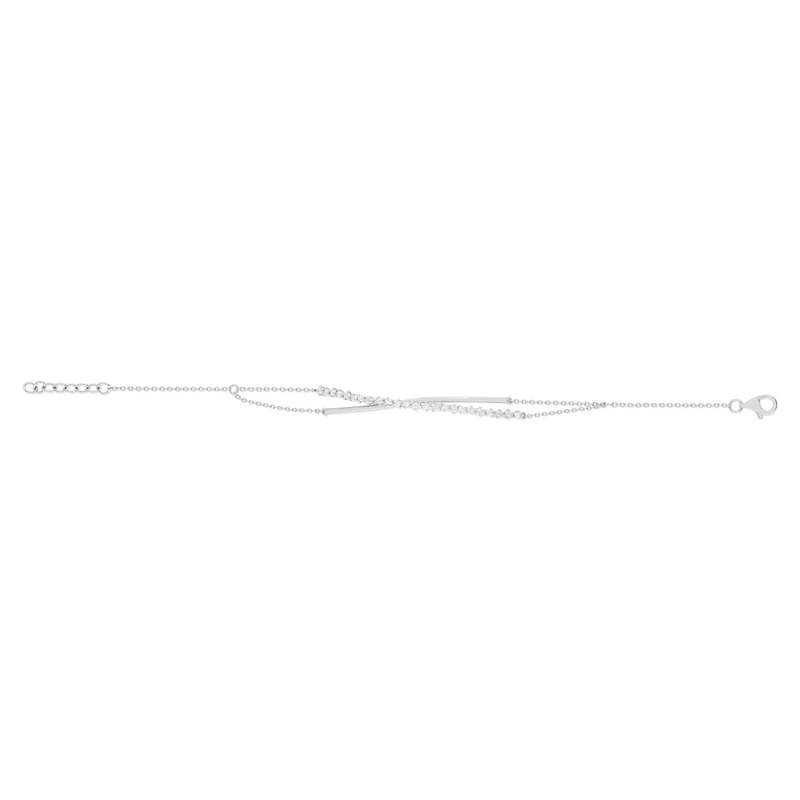 Bracelet argent 925 et zirconias 18.5cm - vue 2