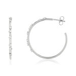 Boucles d'oreilles demi-créoles argent 925 et zirconias - vue 1