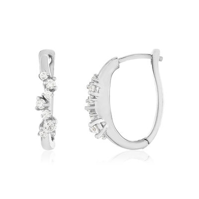 Créoles argent 925 et zirconias - vue 1