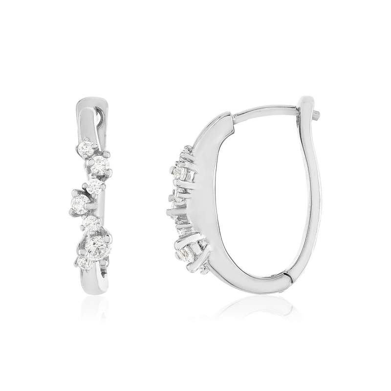 Créoles argent 925 et zirconias - vue 1