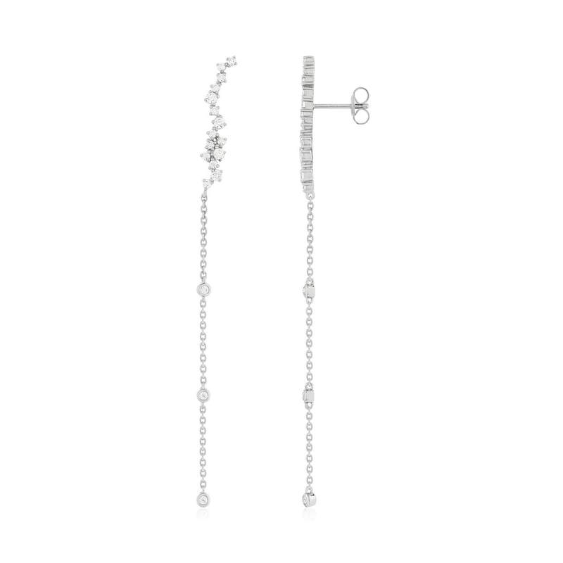 Boucles d'oreilles pendants argent 925 et zirconias - vue 1