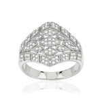 Bague argent 925 et zirconias - vue 1