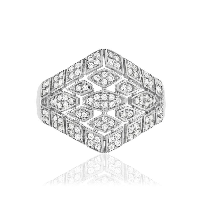 Bague argent 925 et zirconias - vue 3
