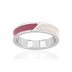 Bague acier laqué rose - vue 1