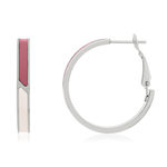 Créoles acier laqué rose 25mm - vue 1