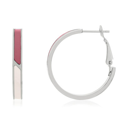 Créoles acier laqué rose 25mm