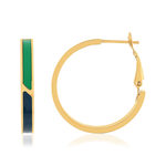 Créoles acier laqué vert 25mm - vue 1