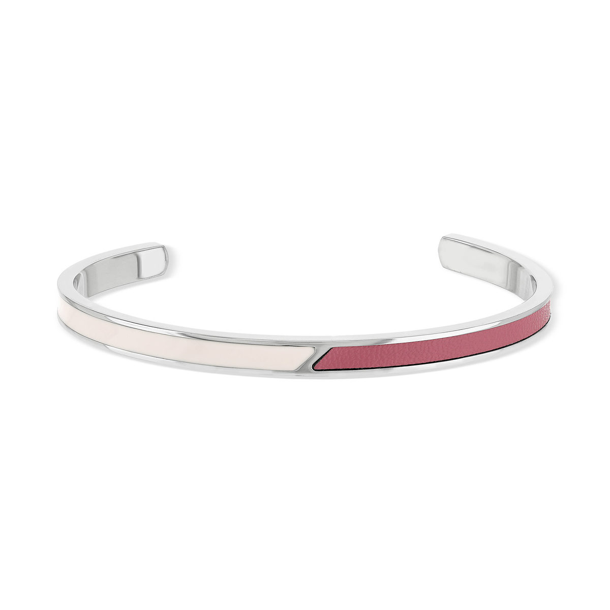 Bracelet jonc acier laqué rose 6cm