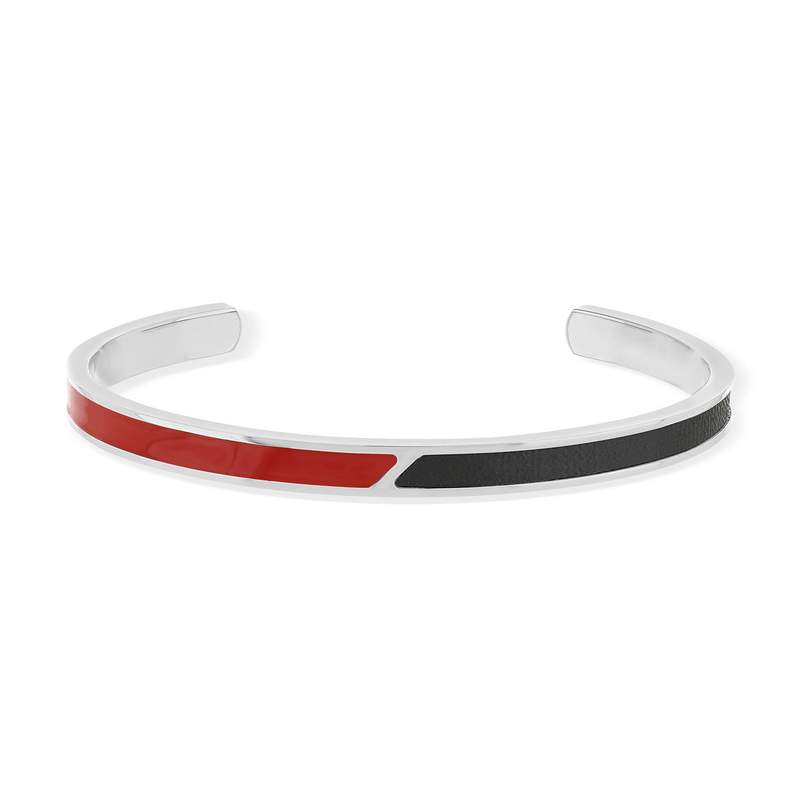 Bracelet jonc acier laqué noir 6cm - vue 1