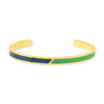 Bracelet jonc acier laqué vert 6cm - vue 1