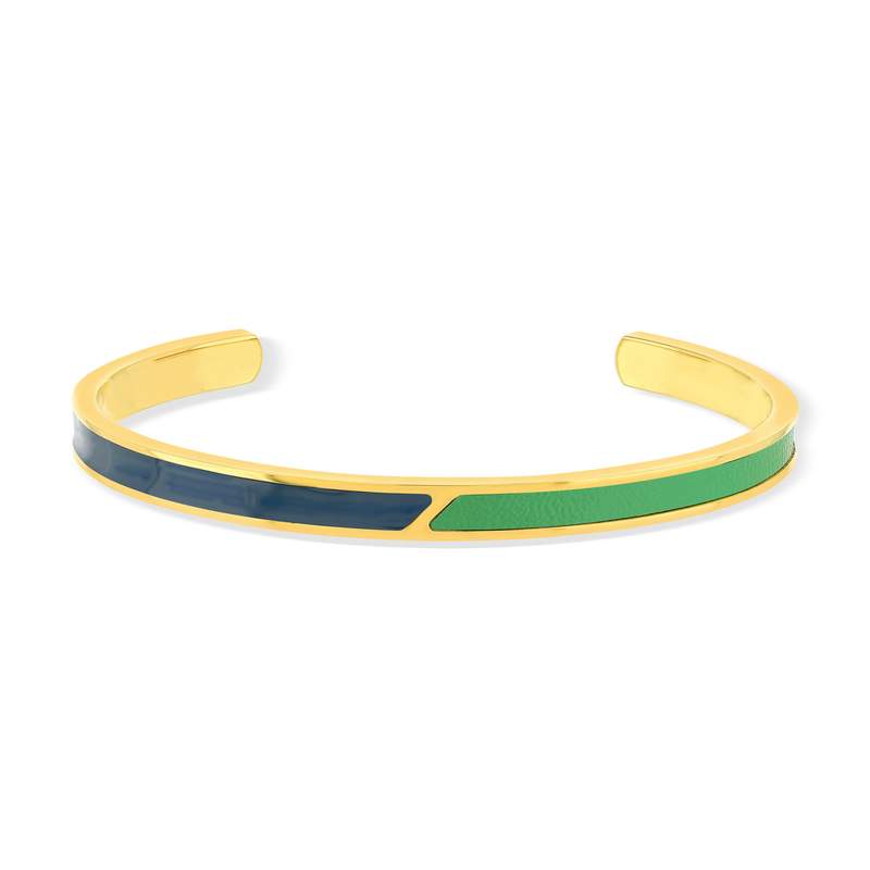 Bracelet jonc acier laqué vert 6cm - vue 1