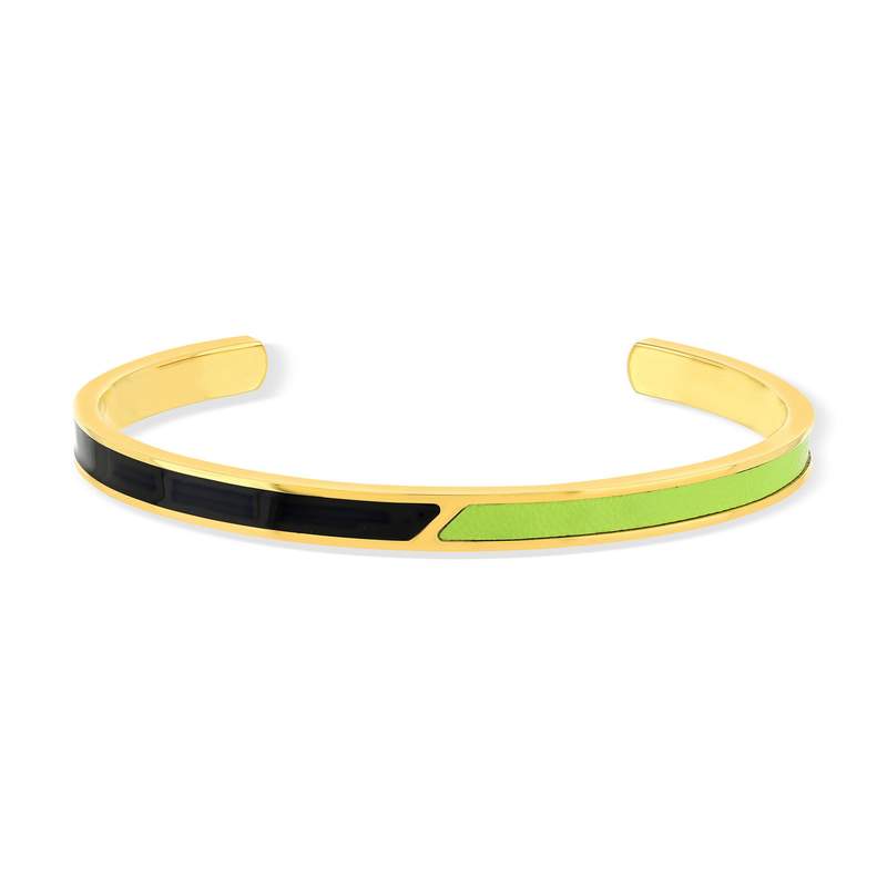 Bracelet jonc acier laqué verte 6cm - vue 1