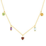 Collier or 375 jaune pierres fines 45cm - vue 1