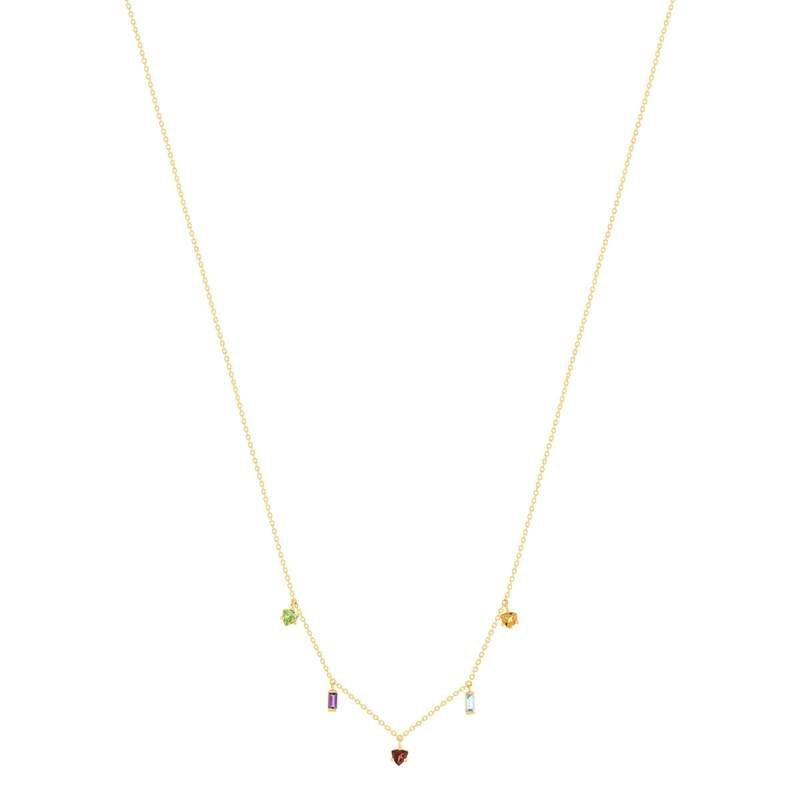 Collier or 375 jaune pierres fines 45cm - vue 2