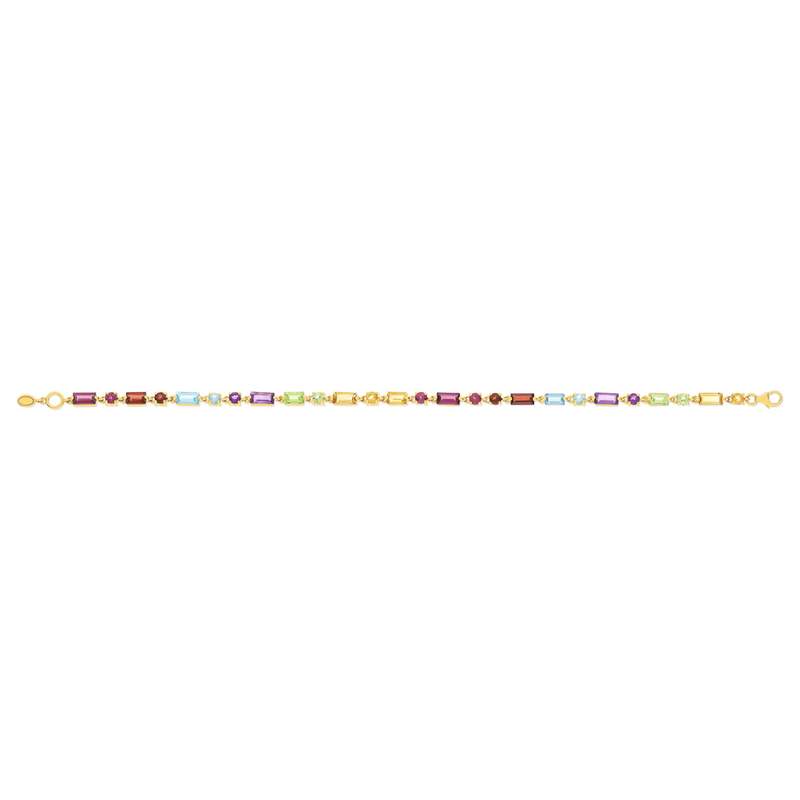 Gold bracelet 375 yellow gemstones 18cm - view 2