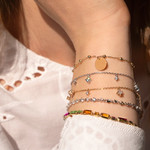 Bracelet or 375 jaune pierres fines 18cm - vue porté 2