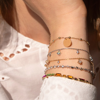 Bracelet or 375 jaune pierres fines 18cm