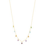 Collier or 375 jaune pierres fines 45cm - vue 2