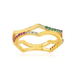 Bague plaqué or pierre synthétiques - vue 1