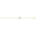 Gold-plated bracelet with circle motif and multicolored synthetic stones, 19 cm - view 2