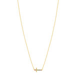 Vergulde ketting religieus kruis motief veelkleurige synthetische stenen 45cm - bekijk 2