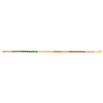 Bracelet plaqué or pierres synthétiques multicolores 19cm - vue 2