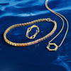 Bracelet plaqué or pierres synthétiques multicolores 19cm - vue VD2