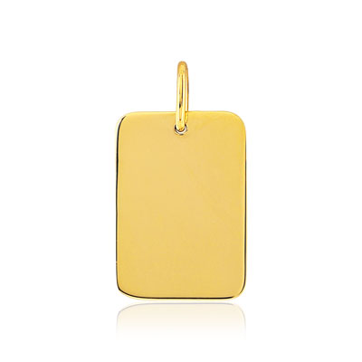 Pendentif or 375 jaune plaque